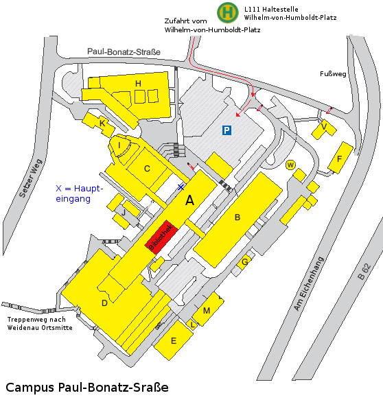 Lageplan Campus Paul-Bonatz-Straße