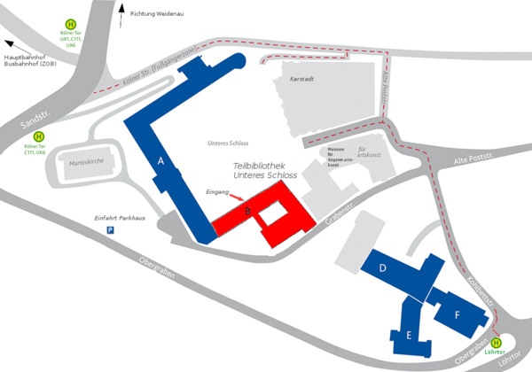 Map campus Unteres Schloß