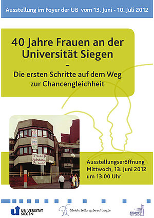 Plakat zur Ausstellung "40 Jahre Frauen an der Universität Siegen"