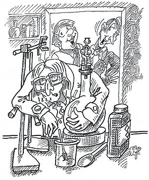 Chemie und Humor Karrikatur W. Hasenpusch