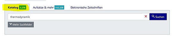 Beispielsuche im Katalog plus