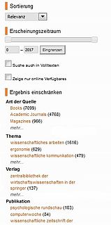 Ergebnisliste "Aufsätze und mehr" Bild Ergebnisliste "Aufsätze und mehr"