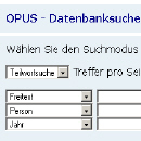 Screenshot OPUS Datenbanksuche Screenshot OPUS Datenbanksuche