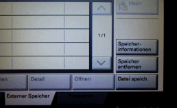 Anzeige auf dem Touch-Screen "Datei Speichern" Anzeige auf dem Touch-Screen: Datei Speichern