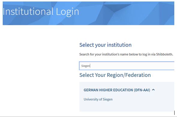 Select your institution