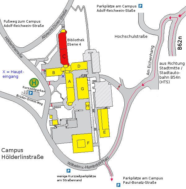 Lageplan Campus Hölderlinstraße
