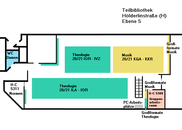 Übersichtsplan H Ebene 5, Musik, Theologie, DIN-Normen, Zeitschriften