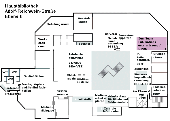 Übersichtsplan AR Ebene 0, Team Publikationsunterstützung / OPUS