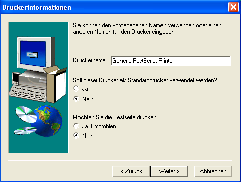 Screenshot Druckerinformationen Screenshot Druckerinformationen