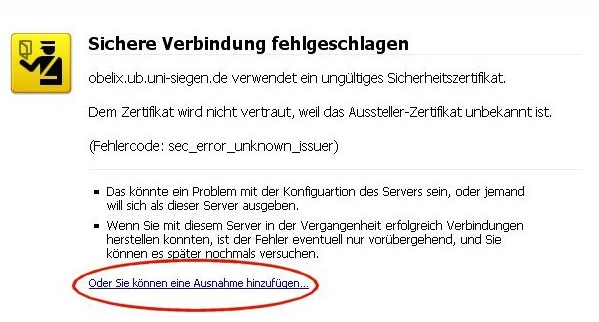 Screenshot Firefox Warnmeldung